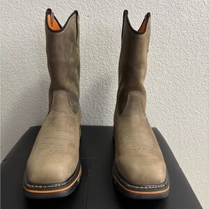 Timberland Pro Men’s Tan Western Style Waterproof Work Boots Size 10.5